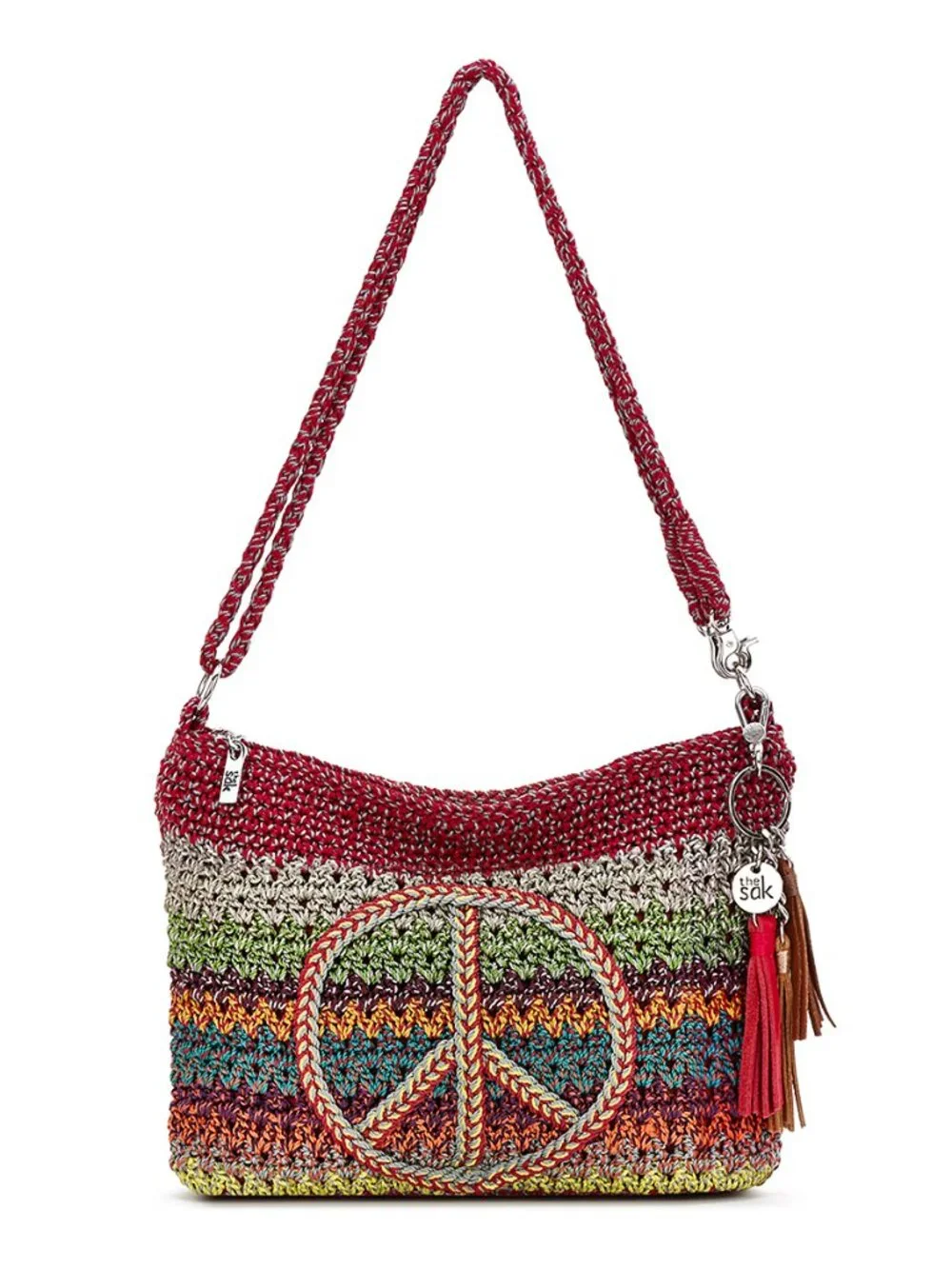 The Sak Peace Sign Crossbody Crochet Bag Purse NEW - Picture 3 of 7